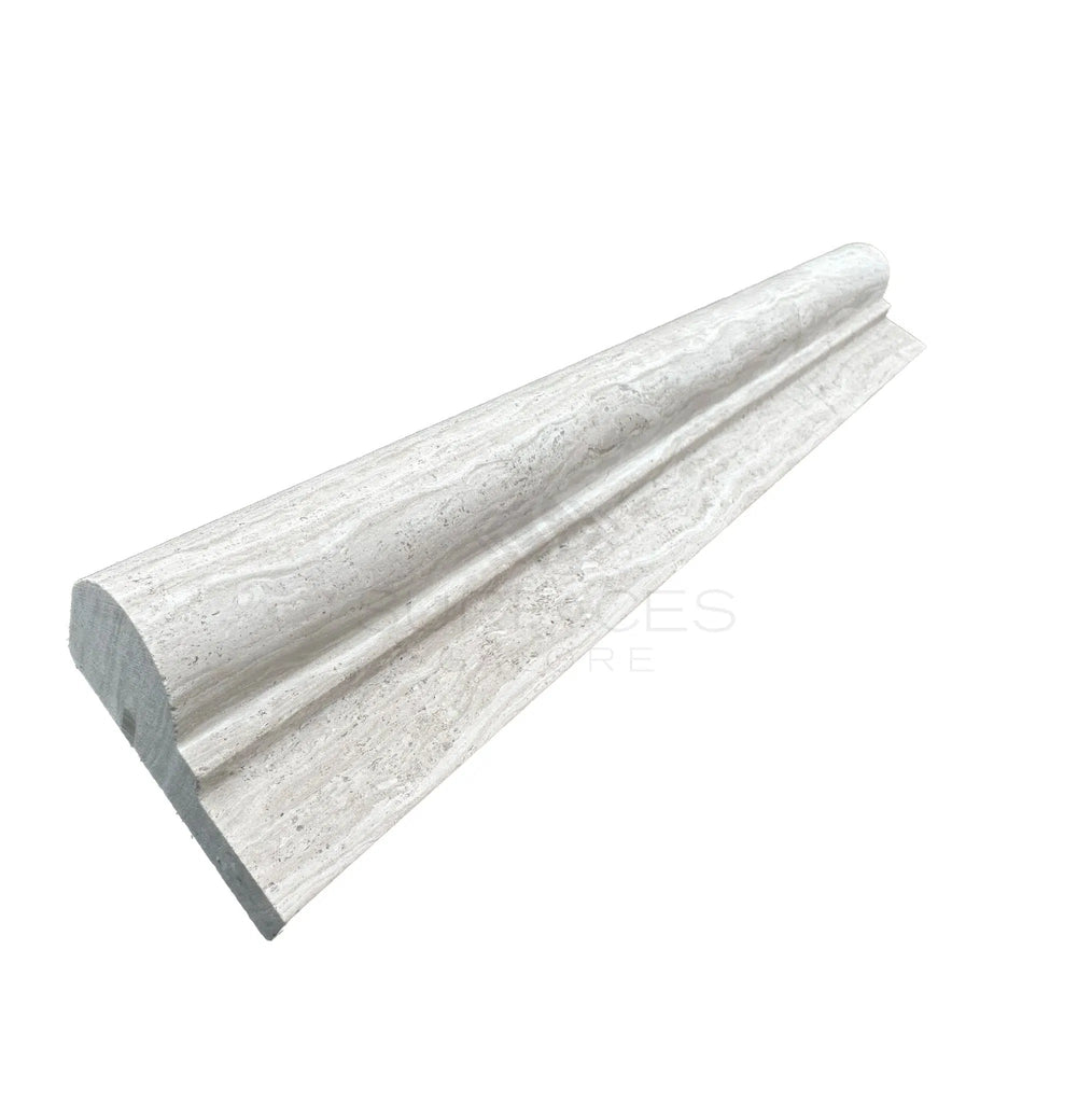 Haisa Light (White Wood) Premium 2X12 OG - 1 (Single - Step Chair Rail Trim)Liner Limestone Honed - SurfacesGalore