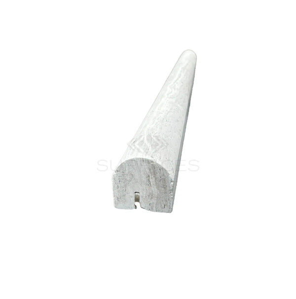 Haisa Light (White Wood) Premium 3/4X4 Bullnose Liner Limestone Honed - SurfacesGalore