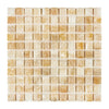 Honey Onyx (Giallo Crystal) 1X1 Mosaic Marble Tile Polished