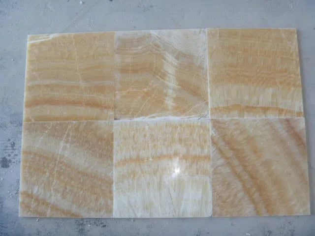 Honey Onyx (Giallo Crystal) 1X2 Brick Mosaic Marble Tile Split-Faced