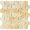 Honey Onyx (Giallo Crystal) 2" Hexagon Mosaic Marble Tile Polished