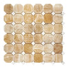 Honey Onyx (Giallo Crystal) Octagon (w/White) Mosaic Marble Tile Polished