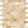 Honey Onyx (Giallo Crystal) Premium 1X2 Brick Mosaic Marble Tile Polished - SurfacesGalore