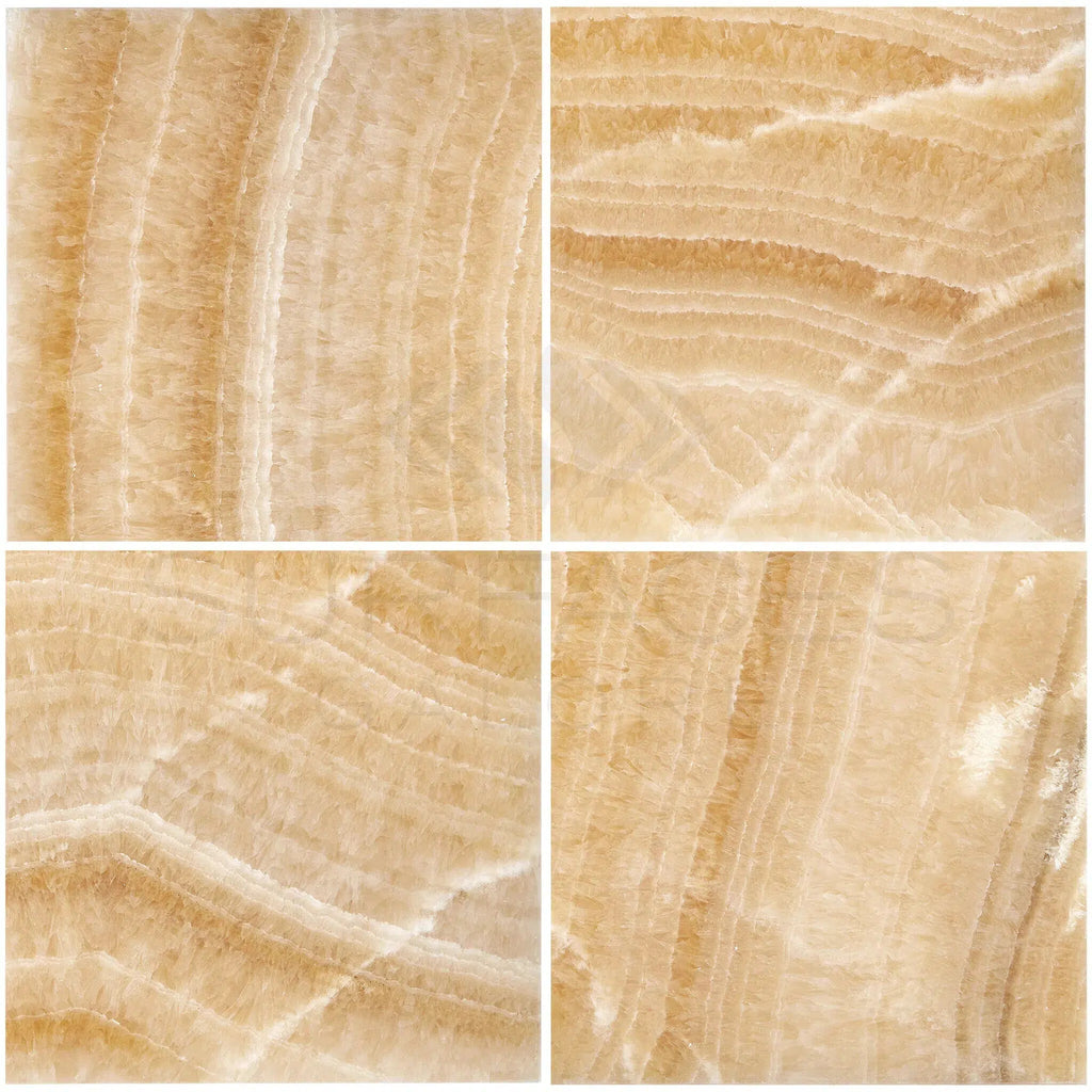 Honey Onyx (Giallo Crystal) Premium Marble 12X12 Polished - SurfacesGalore