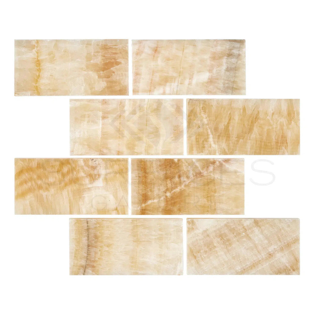 Honey Onyx (Giallo Crystal) Premium Marble 3X6 Polished