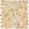 Honey Onyx (Giallo Crystal) Premium Penny - Round Mosaic Marble Tile Polished - SurfacesGalore