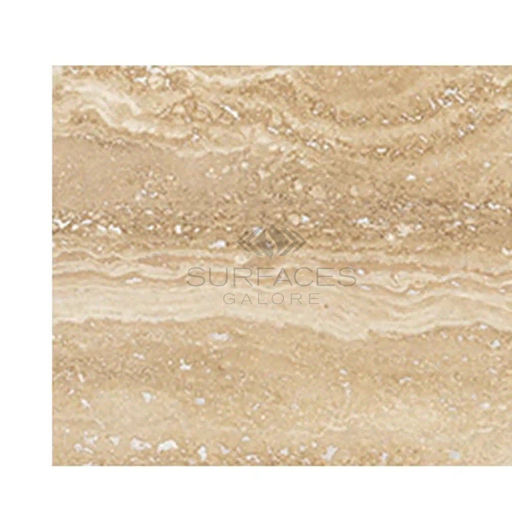 Ivory (Light) Travertine 12X24 (Vein - Cut) Filled and Honed - SurfacesGalore