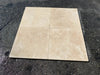 Ivory (Light) Travertine 16X16 (Cross-Cut) Unfilled, Brushed and Chiseled