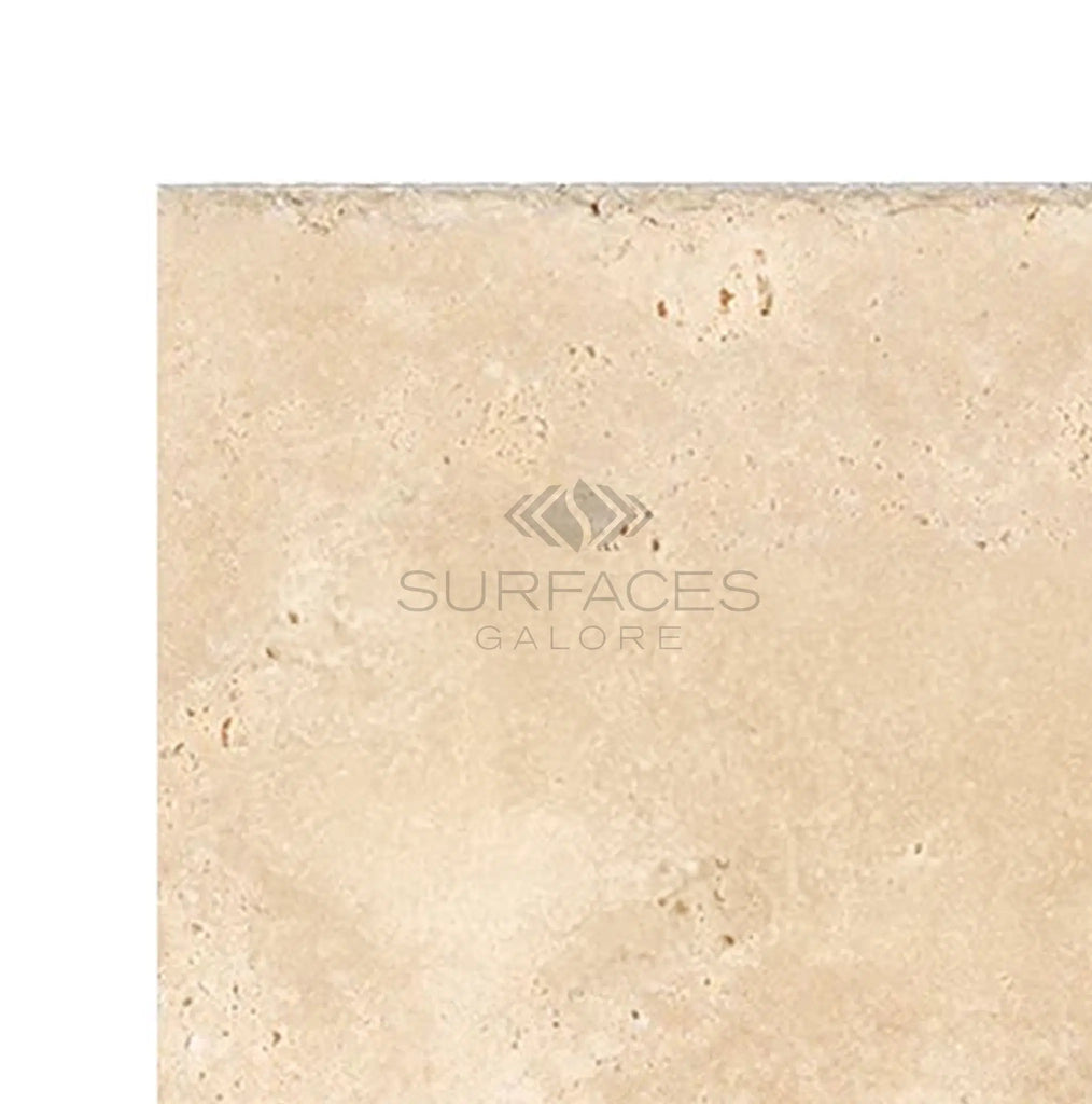 Ivory (Light) Travertine 16X24 (Cross - Cut) Unfilled, Brushed and Chiseled - SurfacesGalore