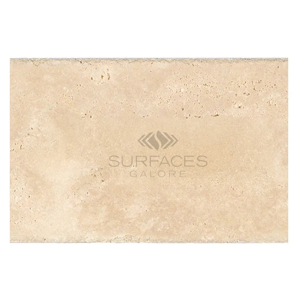 Ivory (Light) Travertine 16X24 (Cross - Cut) Unfilled, Brushed and Chiseled - SurfacesGalore