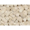 Ivory (Light) Travertine 1X1 Hi - Low Mosaic Split - Faced - SurfacesGalore