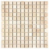 Ivory (Light) Travertine 1X1 Mosaic Filled and Honed - SurfacesGalore