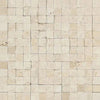 Ivory (Light) Travertine 1X1 Mosaic Split - Faced - SurfacesGalore