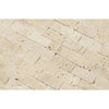 Ivory (Light) Travertine 1X2 Brick Mosaic Split - Faced - SurfacesGalore