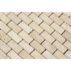 Ivory (Light) Travertine 1X2 Brick Mosaic Tumbled - SurfacesGalore