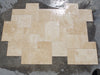 Ivory (Light) Travertine 4 pcs Versailles Pattern/ French Pattern Set (Cross-Cut) Filled, Honed and Straight-Edge