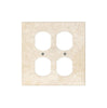 SurfacesGalore's Ivory Light Travertine Double DUPLEX Switch Wall Plate adds an elegant touch to your home decor with its sophisticated appearance and dual openings for electrical outlets.