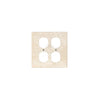 The Ivory (Light) Travertine Double DUPLEX Switch Wall Plate/Cover Plate/Switch Plate by SurfacesGalore, featuring a textured finish on a white background, reminiscent of a marble wall plate.