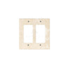 The Ivory (Light) Travertine Double ROCKER Switch Wall Plate by SurfacesGalore features a stone-like texture and four screw holes, seamlessly blending luxury home decor with practicality.