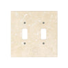 Ivory (Light) Travertine Double TOGGLE Plate Switch Wall Plate/Cover Plate/Switch Plate