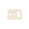 Introducing the Ivory (Light) Travertine Double TOGGLE - ROCKER Switch Wall Plate by SurfacesGalore, an authentic marble design that brings elegance to your switch plate covers.