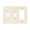 Ivory (Light) Travertine Double TOGGLE - ROCKER Switch Wall Plate/Cover Plate/Switch Plate