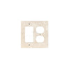 Ivory (Light) Travertine ROCKER - DUPLEX Switch Wall Plate/Cover Plate/Switch Plate by SurfacesGalore, featuring one rectangular and two circular cutouts, resembles authentic marble.