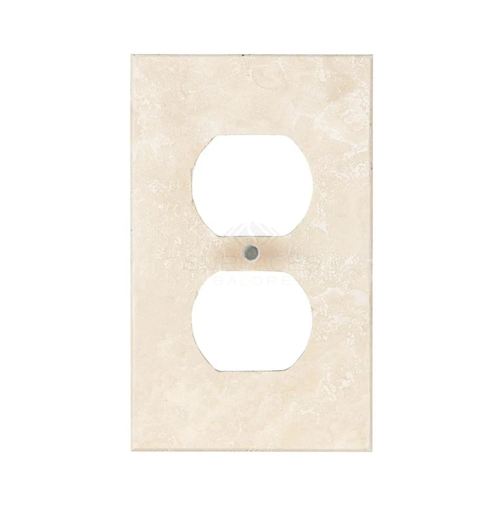 Ivory (Light) Travertine Single DUPLEX Plate Switch Wall Plate/Cover Plate/Switch Plate