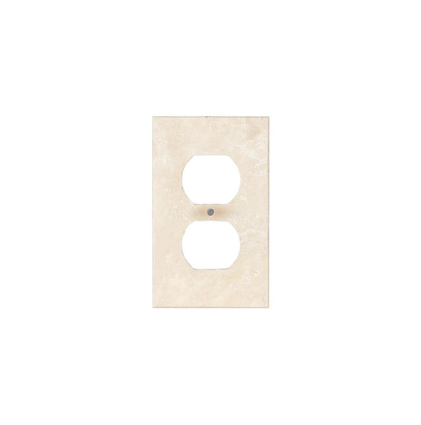 Ivory (Light) Travertine Single DUPLEX Plate Switch Wall Plate/Cover Plate/Switch Plate