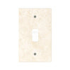 The SurfacesGalore Ivory (Light) Travertine Single TOGGLE Plate Switch Wall Plate/Cover Plate/Switch Plate offers an elegant, authentic stone finish with a single rectangular opening and two mounting screw holes.