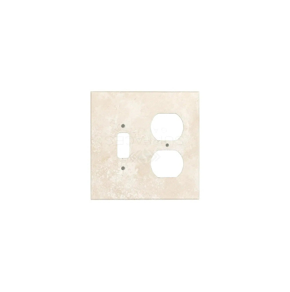 Ivory (Light) Travertine TOGGLE - DUPLEX Switch Wall Plate/Cover Plate/Switch Plate