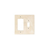 An ivory (light) travertine wall plate with one toggle and one rocker cutout, perfect for those seeking stylish switch plate covers from SurfacesGalore.