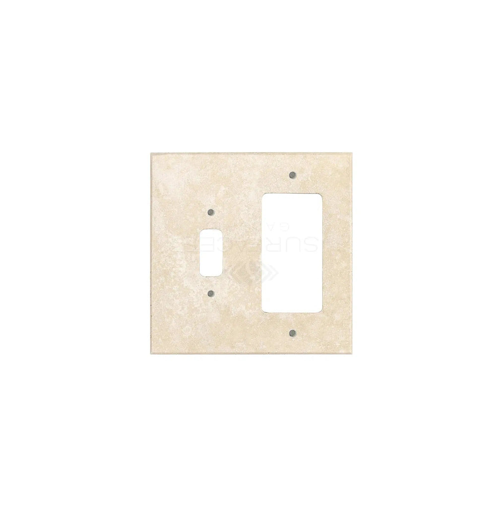 Ivory (Light) Travertine TOGGLE - ROCKER Switch Wall Plate/Cover Plate/Switch Plate