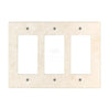 Ivory (Light) Travertine Triple ROCKER Switch Wall Plate/Cover Plate/Switch Plate