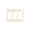 Ivory (Light) Travertine Triple ROCKER Switch Wall Plate/Cover Plate/Switch Plate