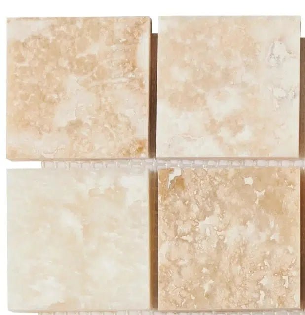 La Travonya Travertine 2X2 Brick Mosaic Filled and Honed - SurfacesGalore