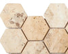 La Travonya Travertine 2X2 Hexagon Mosaic Filled and Honed - SurfacesGalore