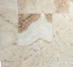 La Travonya Travertine 4 pcs Versailles Pattern/ French Pattern Set Unfilled/ Brushed and Chiseled Edge - SurfacesGalore