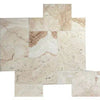 La Travonya Travertine 4 pcs Versailles Pattern/ French Pattern Set Unfilled/ Brushed and Chiseled Edge - SurfacesGalore