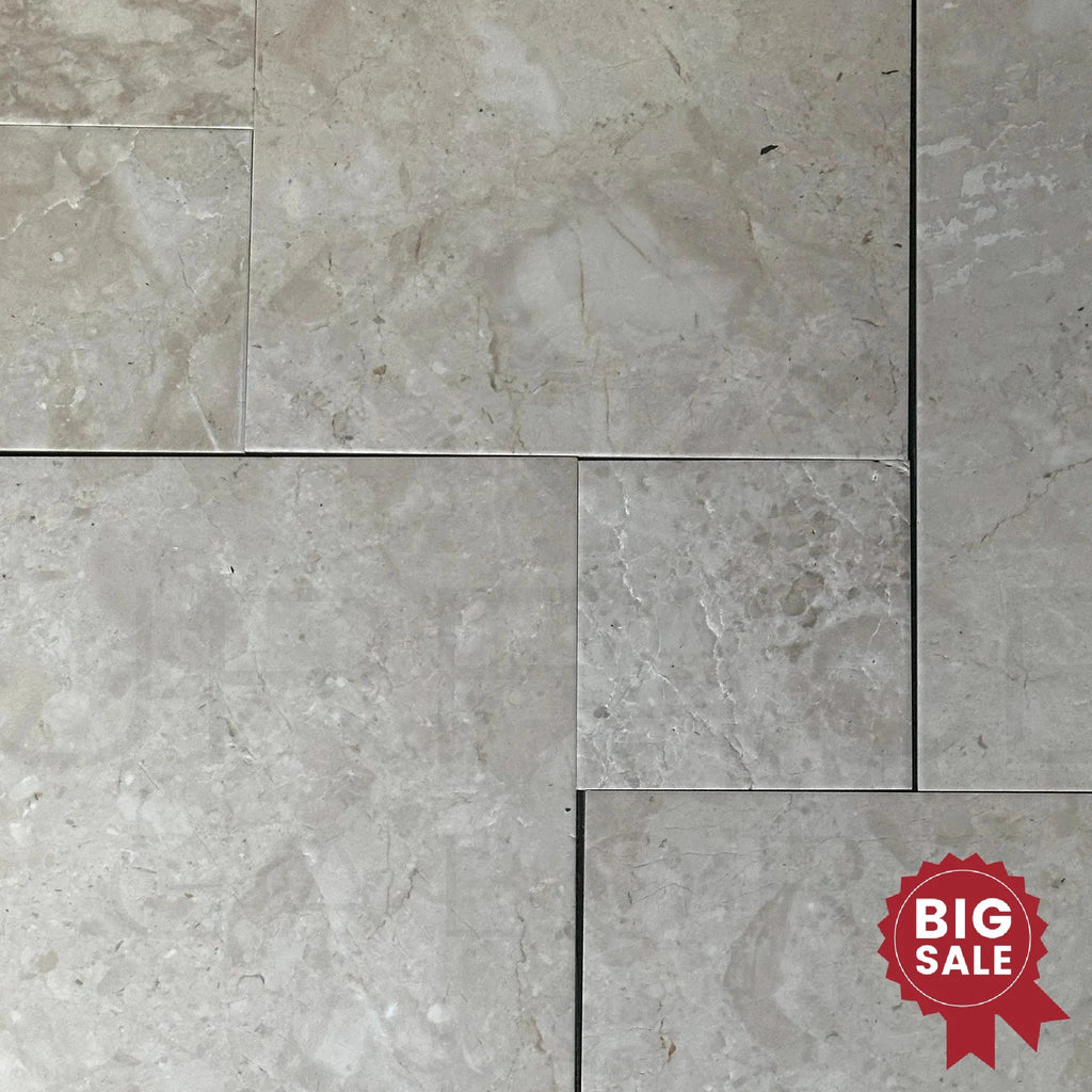 Macchiato Cream Beige (Botticino) Marble 4 Pcs Versailles French Pattern Set Brushed and Straight 416 Sq.Ft. - Discounted, Marble/Travertine Clearance Sale - SurfacesGalore