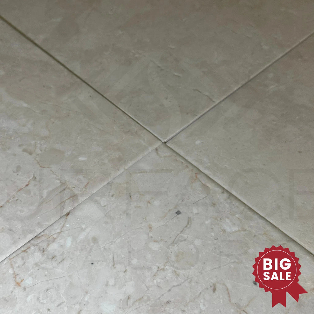 Macchiato Cream (Botticino) Beige Marble 16X16 Brushed and Straight 284 Sq.Ft. - Discounted, Marble/Travertine Clearance Sale - SurfacesGalore