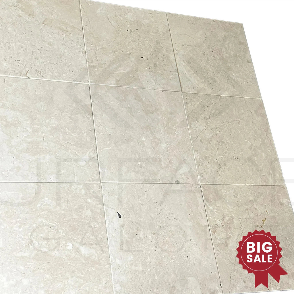 Macchiato Cream (Botticino) Beige Marble 16X16 Brushed and Straight 284 Sq.Ft. - Discounted, Marble/Travertine Clearance Sale - SurfacesGalore