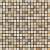 Mixed (Ivory+Noce+Gold) 5/8X5/8 Travertine Mosaic Tumbled - SurfacesGalore