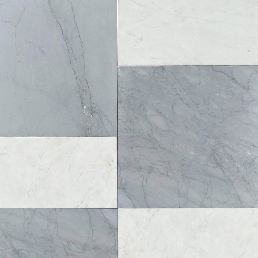 Bardiglio Imperiale 12X12 and Carrara White 6X12 Set