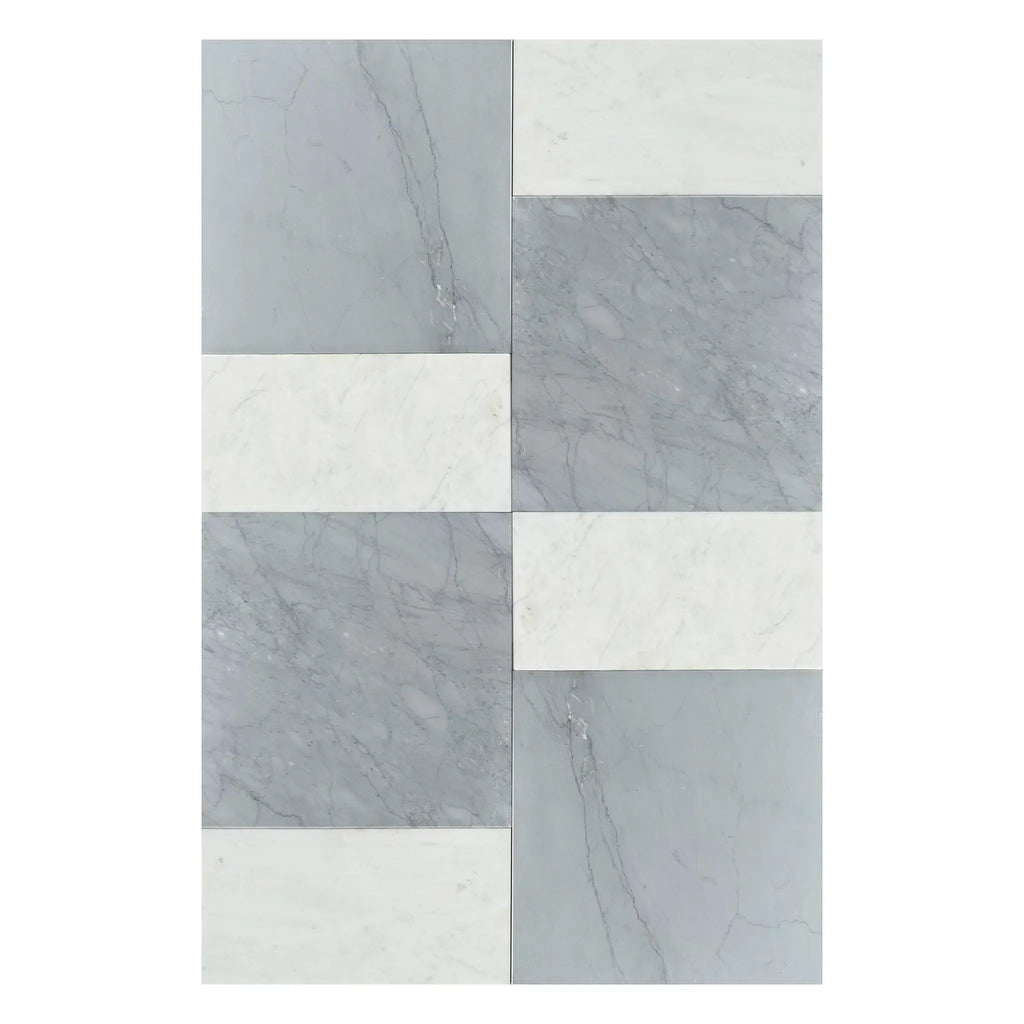 Bardiglio Imperiale 12X12 and Carrara White 6X12 Set