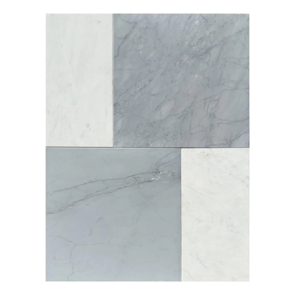 Bardiglio Imperiale 12X12 and Carrara White 6X12 Set