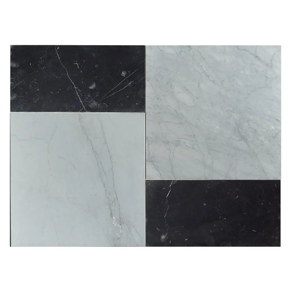 Bardiglio Imperiale 12X12 and Nero Marquina 6X12 Set