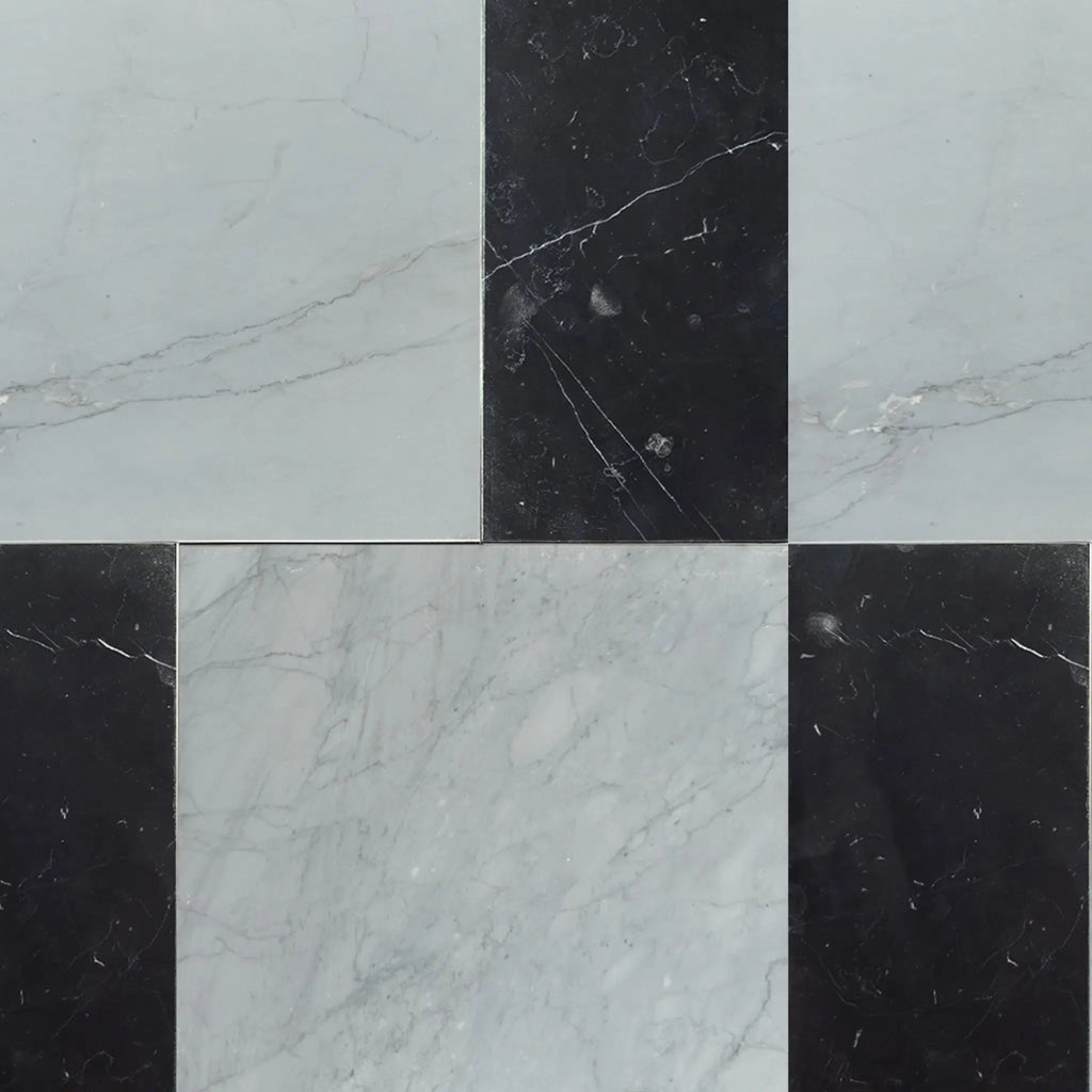 Bardiglio Imperiale 12X12 and Nero Marquina 6X12 Set