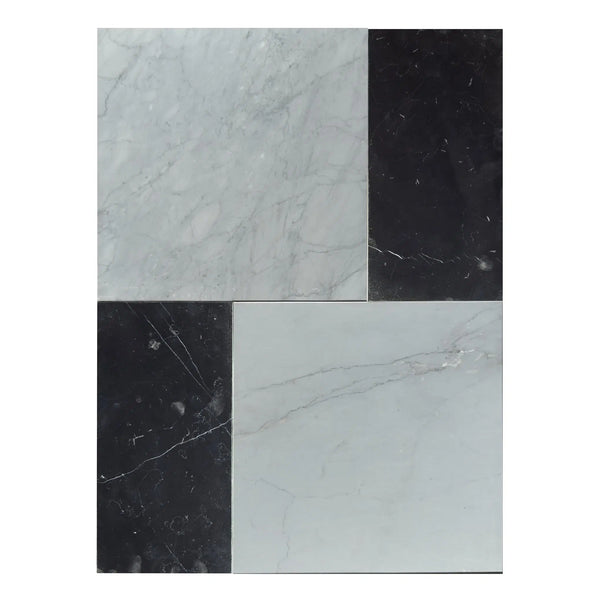 Bardiglio Imperiale 12X12 and Nero Marquina 6X12 Set