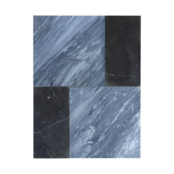 Bardiglio Nuvolato 12X12 and Nero Marquina 6X12 Set